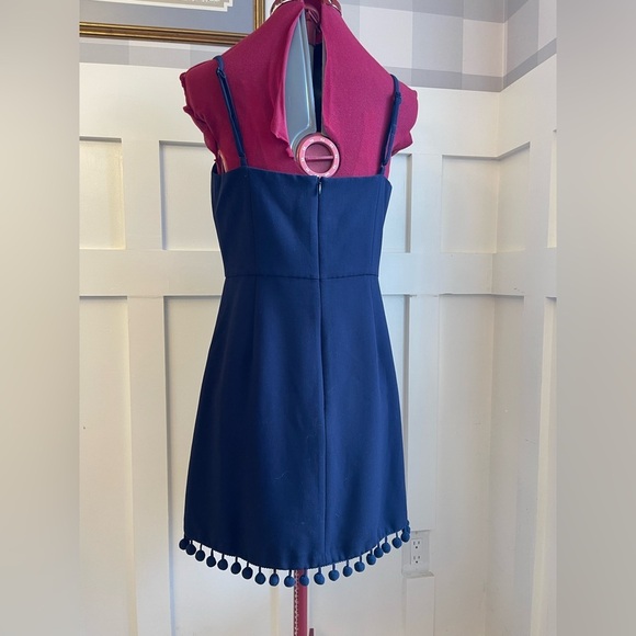 French Connection Sleeveless Dress with Pom Pom Detail Size 8 - Picture 5 of 8
